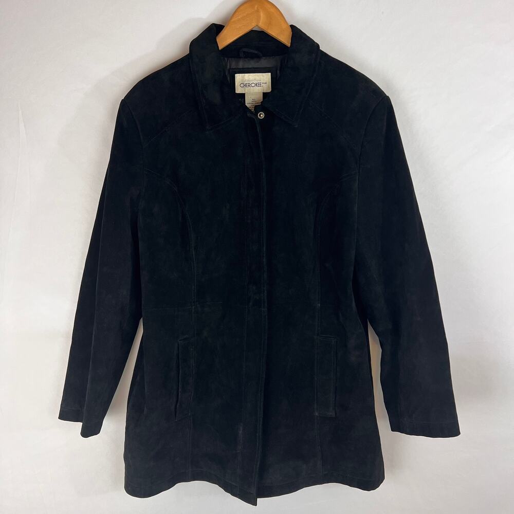 Vintage Cherokee Women's Leather Jacket Size XLarge‎ Full-Zip in Black